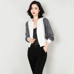 2019 Autumn women’s Chiffon Knit Cardigan loose casual Print pattern Chiffon knit Shawl Brand design Autumn knit Women’s coat