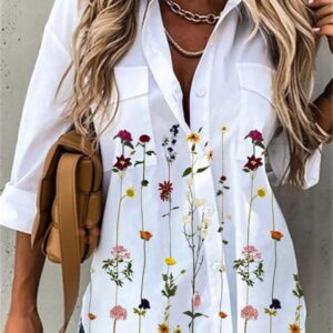 Fashion long-sleeved woman shirt casual shirt woman elegant blouse woman