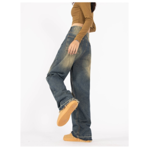 Harajuku Fashion Y2k Jeans Women Street Casual Loose Straight High Waist Mom Denim Oversized 90s Korean Fashion Mom Jeans Waist
