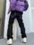 Men’s Y2k Jeans Cashew Flowers Purple Streetwear Casual Pants Punk Hip Hop Letter Print Baggy Harajuku Straight Denim Trousers
